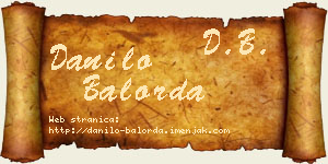 Danilo Balorda vizit kartica